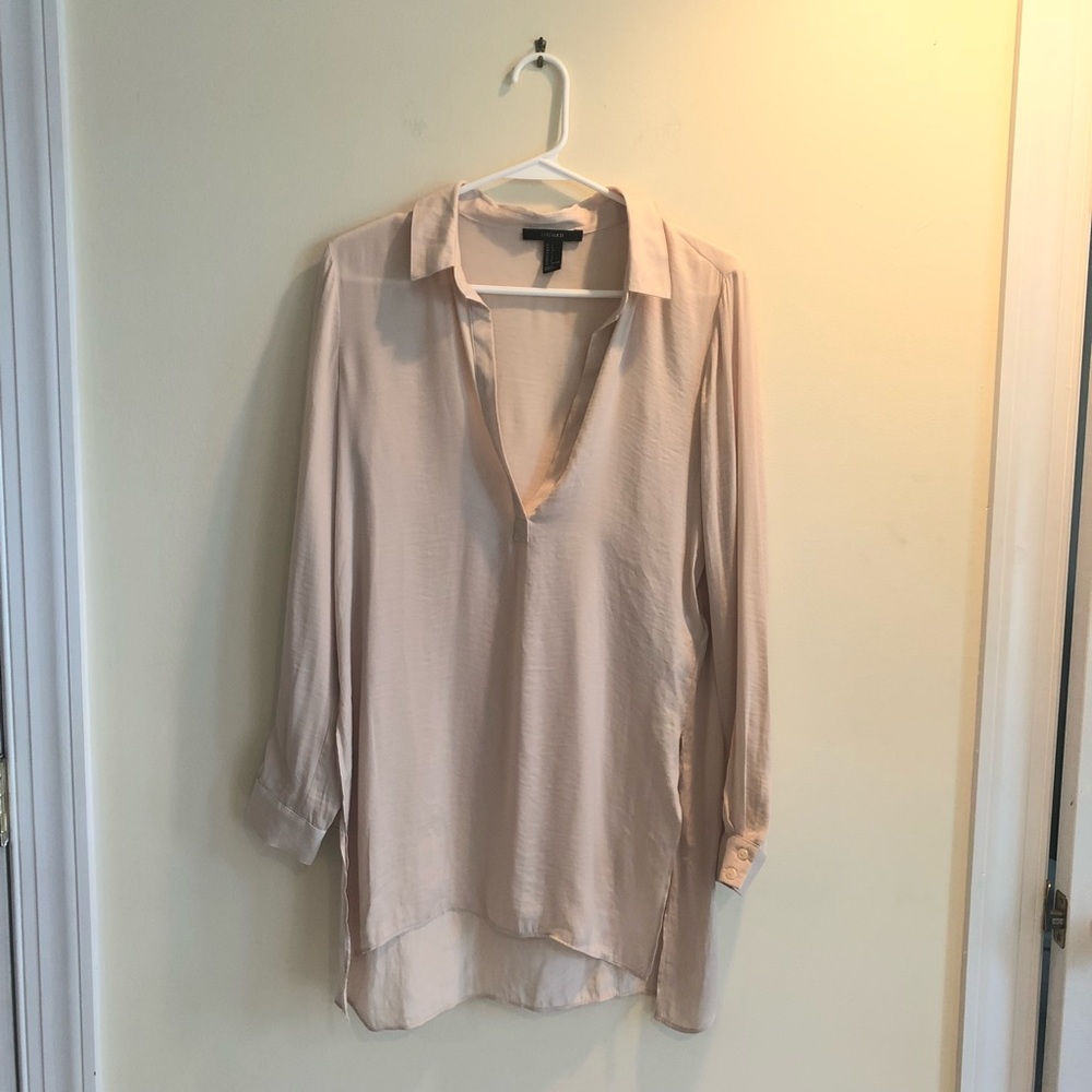 Forever 21 Cream Blush High Low Blouse